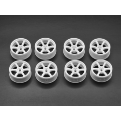 SET DE 8 JANTES 6 SPOKES BLANCHES ETROITES