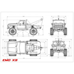 Crawling kit - EMOX3 1/8 RTR 775 Brushed kit (Deep Grey)